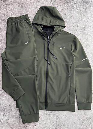 Хакі чоловічий демісезонний спортивний костюм дайвінг nike