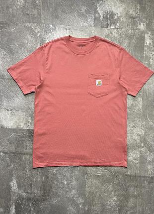 Футболка carhartt wip pocket майка кархарт оригінал рожева розмір m
