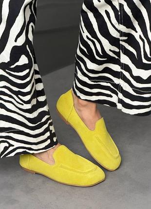 Жіночі анатомічні лофери barefoot туфлі балетки натуральна замша жовтий 11644