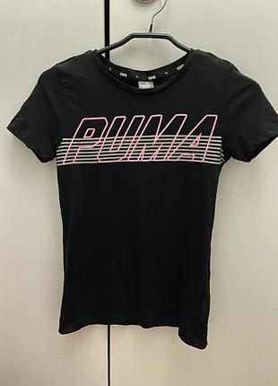 Футболка puma дитяча, чорного кольору
