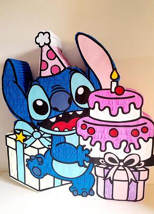 Піньята стіч, stitch, стич, ліло і стіч, angel, дитяча піньята на день народження, тематична піньята lilo & stitch для свята