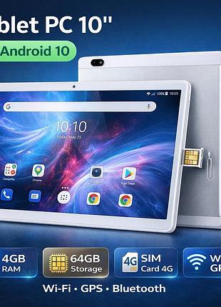 Планшет hanweier tablet pc b06, 10", android 10, 4/64gb, sim card 4g, wi-fi, gps, bluetooth, серый