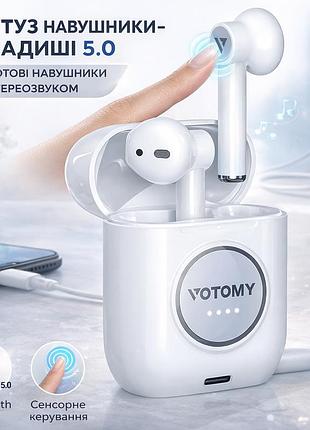 Bluetooth навушники-вкладиші 5.0 бездротові навушники з 3d-стереомікрофоном сенсорне керування 40 годин відтворення