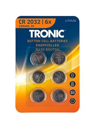 Батарейки литиевые cr 2032 3v 6 шт tronic