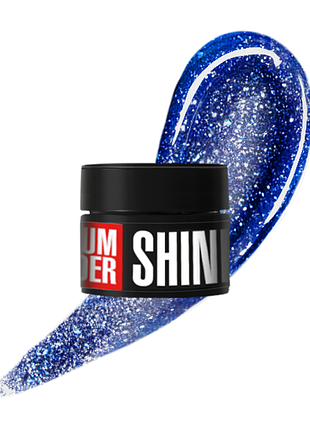 Моделирующий гель medium builder shine gel No02 синий с шиммером 13 г 20121198