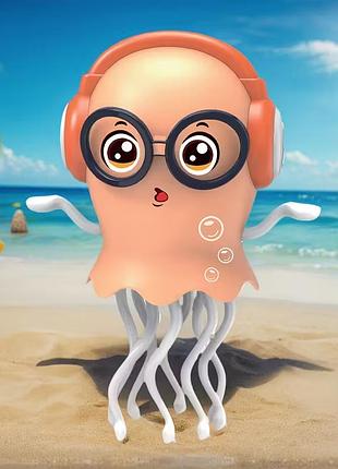 Интерактивная сенсорная игрушка кальмар/ танцующий музыкальный осьминог на аккумуляторе