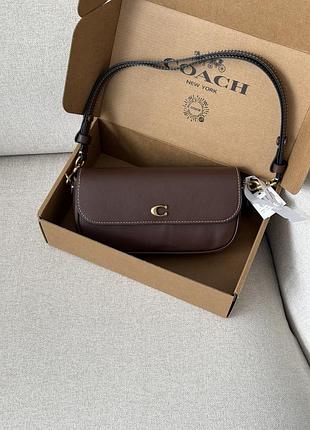 Сумочка brook flap chain bag brown\gold😉