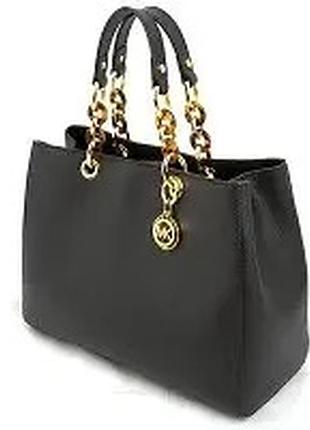 Чорна шкіряна сумка michael kors