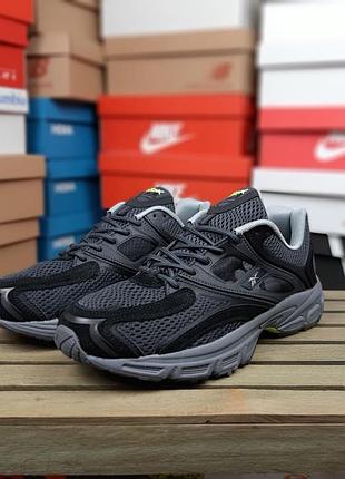 Мужские качественные и стильные кроссовки reebok premier triniti kfs темно-серые с черным