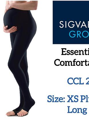 Компресійні колготки для вагітних sigvaris essential comfortable, кл.2, р. xs plus long