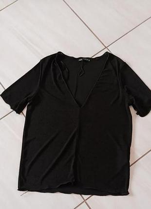 Футболка майка черная сетка zara