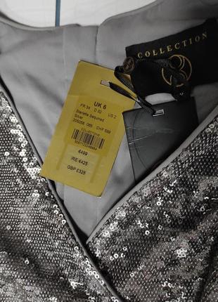 Вечернее phase eight metallic starlette sequined платье длинное пайетки рюши выпуск4 фото
