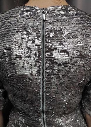 Вечернее phase eight metallic starlette sequined платье длинное пайетки рюши выпуск6 фото