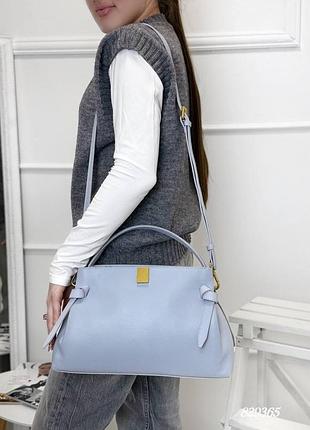 Сумка натуральна шкіра, класична, довгий ремінець