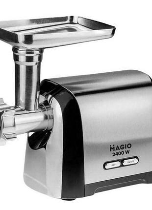 Мясорубка электрическая magio mg-269 2400 вт стальной
