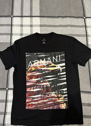 Black graphic t-shirt from armani exchange.