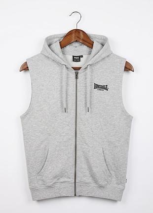 Зіп-жилетка lonsdale london оригінал l-xl сіра спортивна