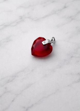 Кулон сердце красный кристалл подвеска swarovski сердечко на цепочку украшение