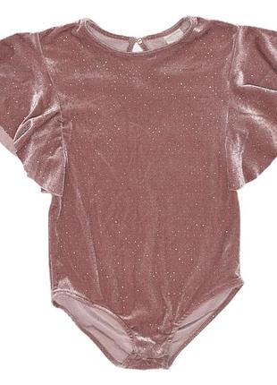 Боди велюровое с блестками zara, 9-10 лет