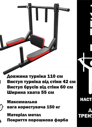 Турнік настінний посилений