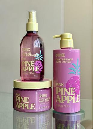 Парфумований набір спрей , лосьйон, скраб victoria's secret pink pink pineapple