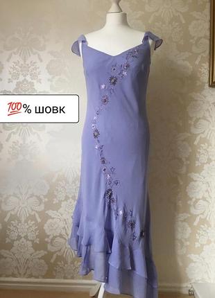 Шовкова сукня вінтаж винтаж 14 42 48-50 l xl шелк шелковое шолковое шёлк шёлковые платье платья плаття ніжна вінтажному миди міді шовк шелковая