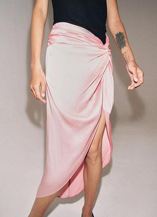 Атласная юбка с драпировкой zw collection