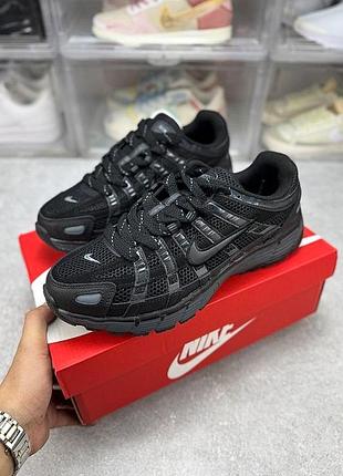 Круті жіночі та чоловічі кросівки nike p-6000 black чорні