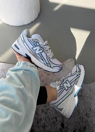 Женские кроссовки new balance 740 white silver blueALLOZ с серебристым и голубым цветами