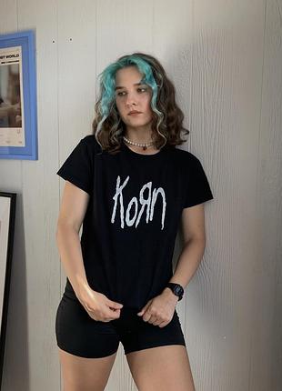 Футболка чорна / мерч гурту korn / розмір м