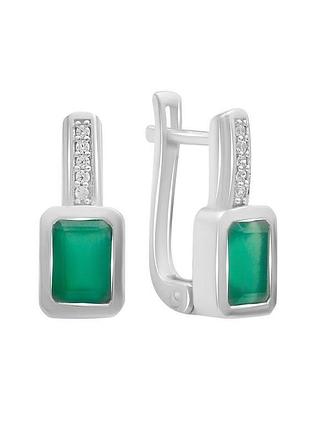 Срібні сережки з агатом 1.902ct (2196327)