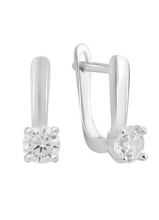 Серебряные серьги с фианитами (2176459)