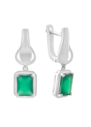 Серебряные серьги с натуральным агатом 3.688ct (2189770)