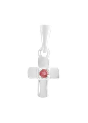 Срібний хрестик із рубіном 0.055ct (2151692)