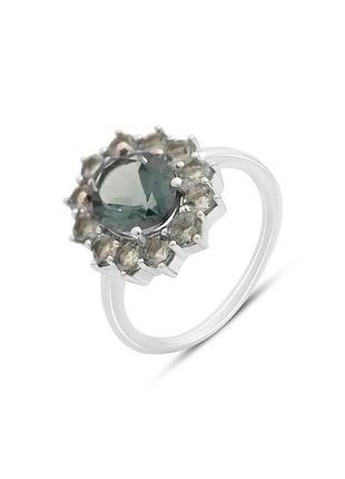 Серебряное кольцо с топазом лондон блю 3ct (18см размер) 2024583