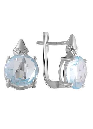 Серебряные серьги с топазом 7.203ct (2049685)