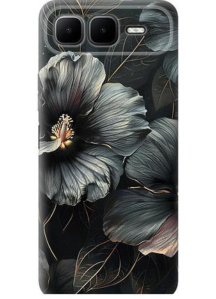 Чохол силіконовий на телефон infinix smart 10 plus чорні квіти "6031u-4108-58250"