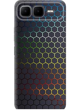 Чехол силиконовый на телефон infinix smart 10 plus переливающиеся соты "498u-4108-58250"