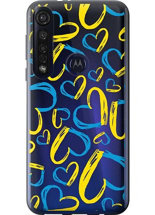 Чехол силиконовый патриотический на телефон motorola g8 plus сердца ua "5292u-1837-58250"