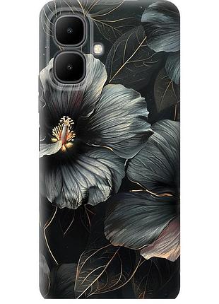 Чохол силіконовий на телефон infinix smart 10 чорні квіти "6031u-4104-58250"