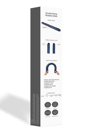 Фаллоимитатор двойной strap-on-me double dong realistic dildo - snaky metallic color 4