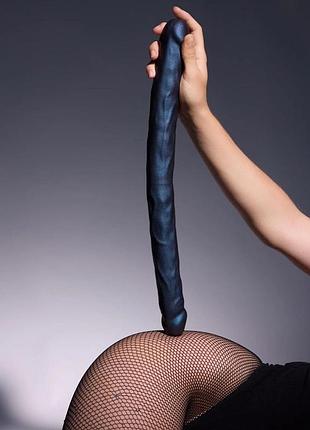 Фаллоимитатор двойной strap-on-me double dong realistic dildo - snaky metallic color 6