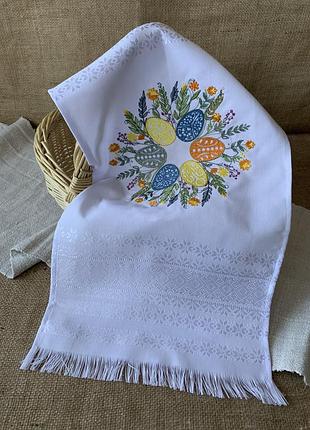Рушник пасхальний вишитий святковий білий