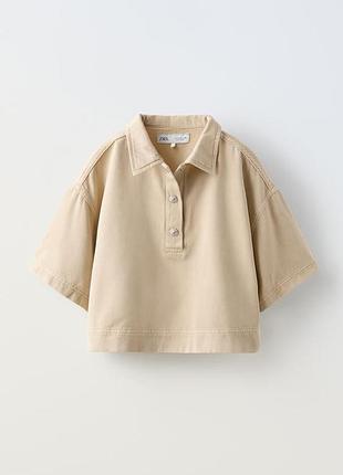 Укорочена сорочка поло zara