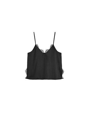 Атласний топ з мереживом zara
