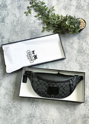Чоловіча жіноча бананка coach сумка на пояс та через плече