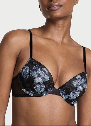 Бюстгальтер victoria’s secret з мереживом та синіми квітами