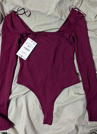 Боди zara с квадратным вырезом