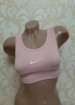 Спортивный топ в рубчик с логотипом nike