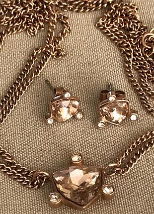 Dyrberg kern сережки та кольє з кристалами swarovski
